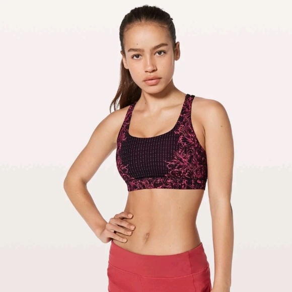 Lululemon Energy Sports Bra Infinity Bra Glossy Black No Pads Size 6 EUC - Picture 1 of 5